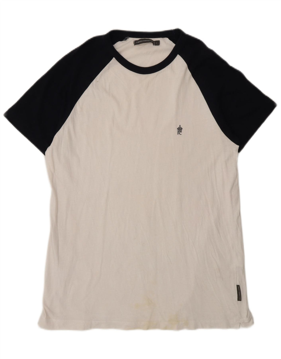 T-shirt da donna French Connection Top grande in cotone color block bianco