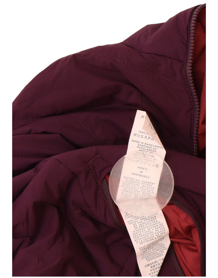 Giacca reversibile con cappuccio da uomo Eddie Bauer UK 38 nylon bordeaux medio