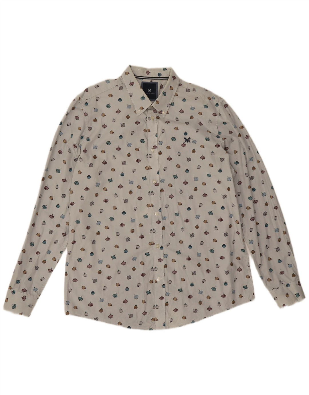 Crew Clothing Camicia slim fit da uomo con motivo astratto, grande cotone bianco