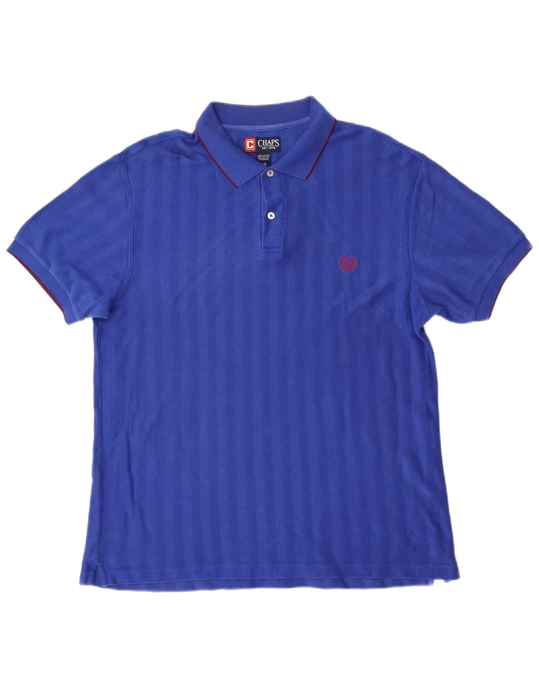 Polo da uomo Chaps grande in cotone a righe blu