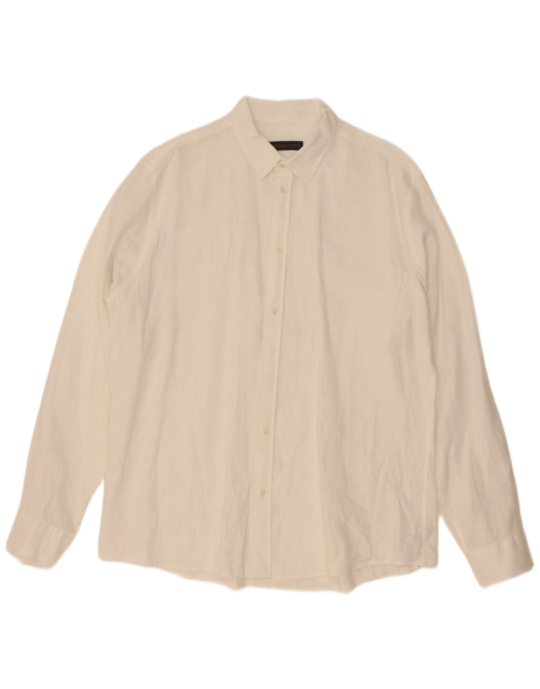 Camicia Trussardi Uomo Taglia 43 Large Lino Bianco