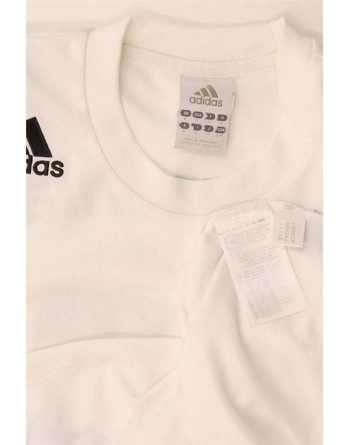 T-shirt grafica da uomo Adidas Top piccola in poliestere bianco