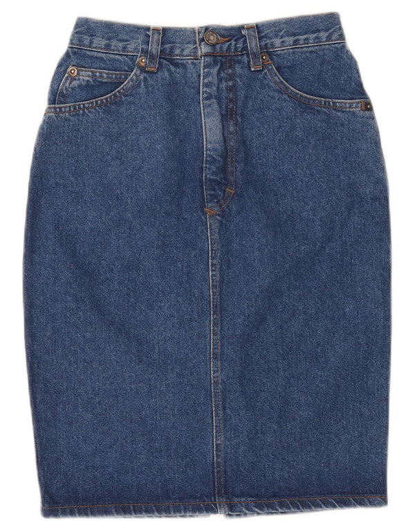 Gonna in denim da donna Stefanel IT 40 piccola W26 cotone floreale blu