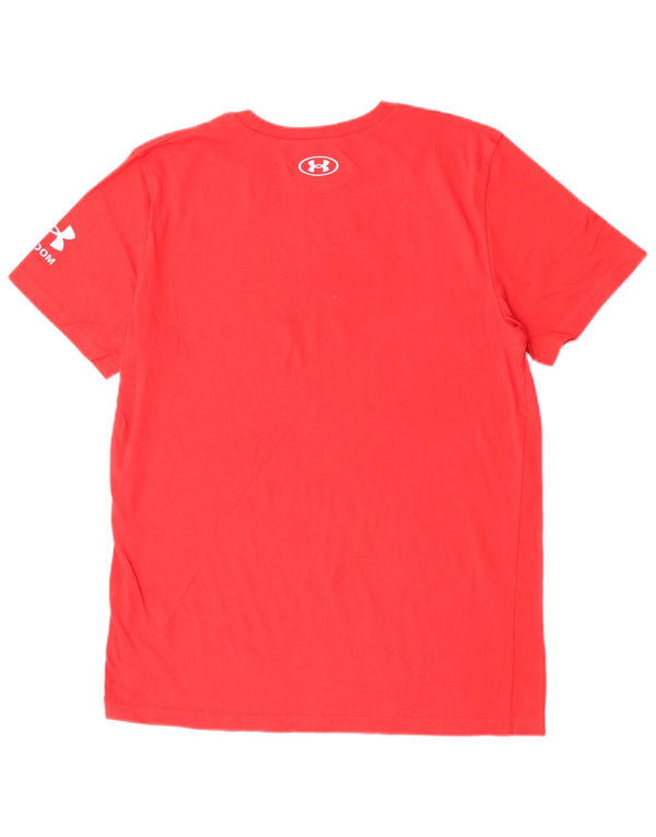Maglietta grafica da ragazzo Under Armour Top 13-14 anni XL in cotone rosso
