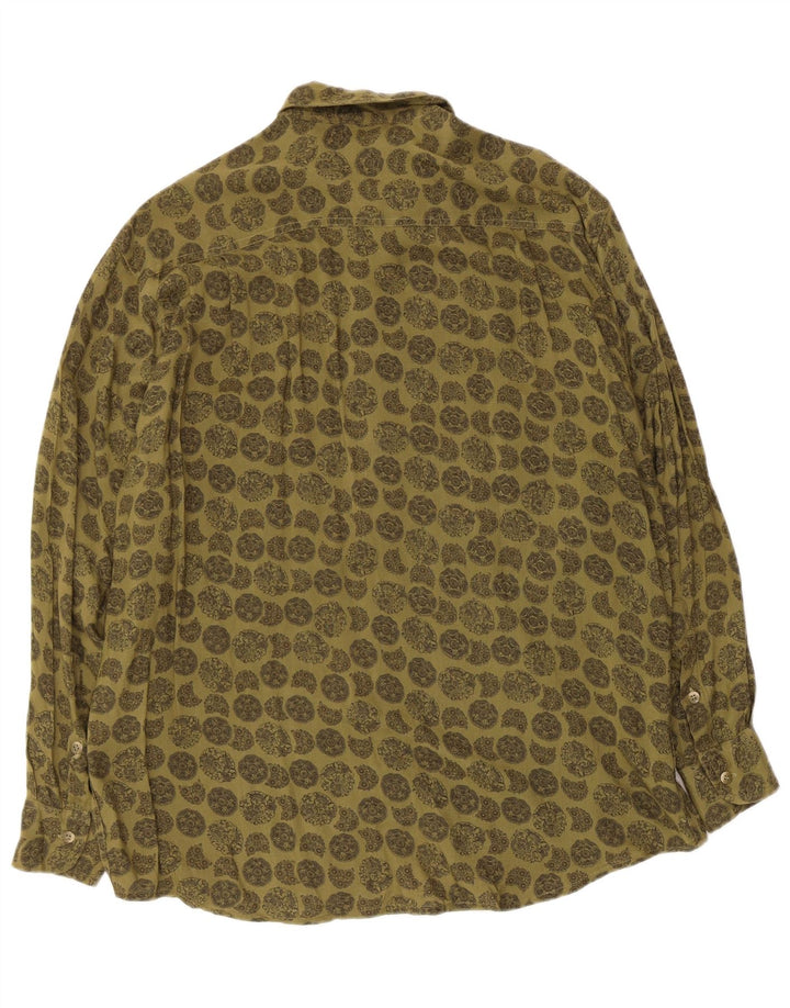 Camicia da uomo Ozone in viscosa geometrica verde medio