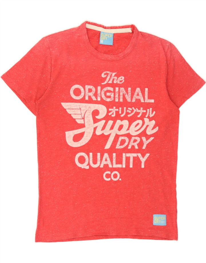 SUPERDRY Mens Graphic T-Shirt Top Medium Red Flecked Cotton Vintage Superdry and Second-Hand Superdry from Messina Hembry 