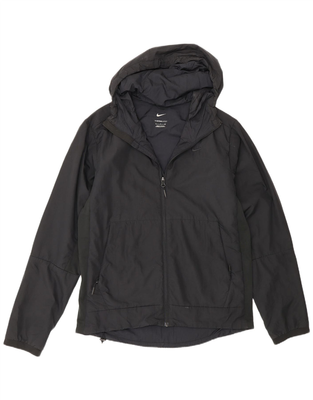 Giacca da ginnastica con cappuccio Nike Therma-Fit da uomo, piccola, in poliestere nero