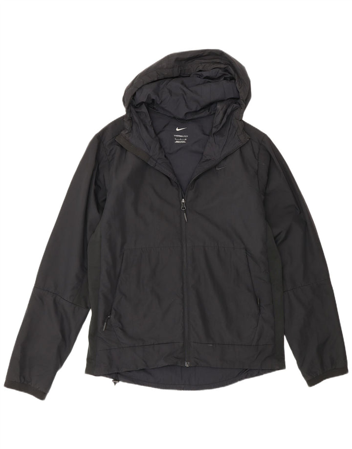 Giacca da ginnastica con cappuccio Nike Therma-Fit da uomo, piccola, in poliestere nero