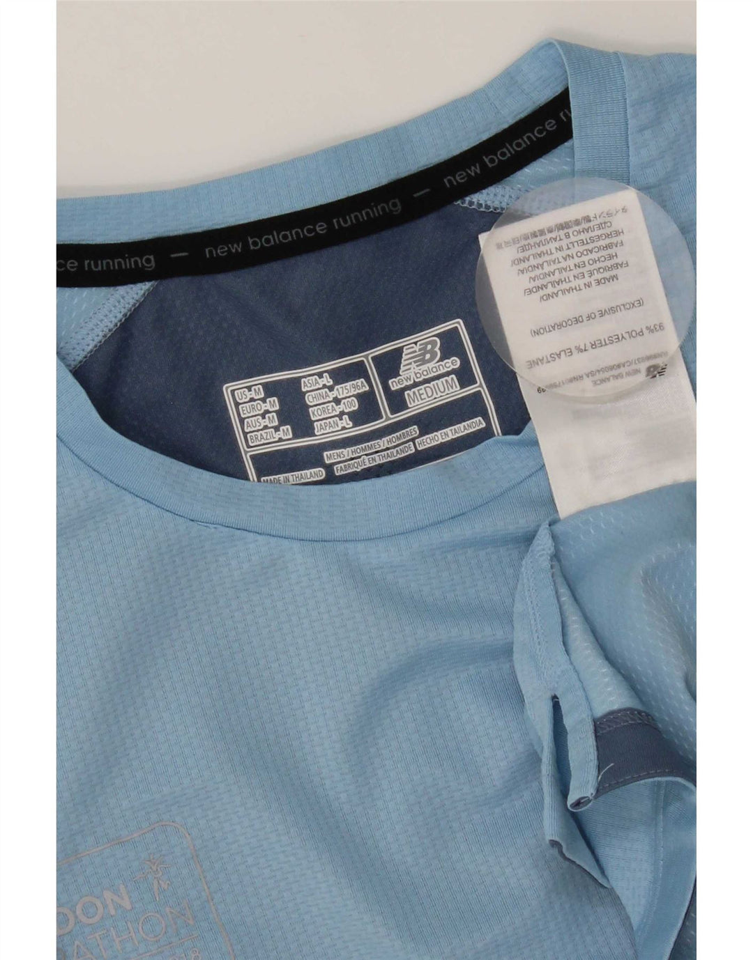 T-shirt da uomo New Balance Top in poliestere color block blu medio