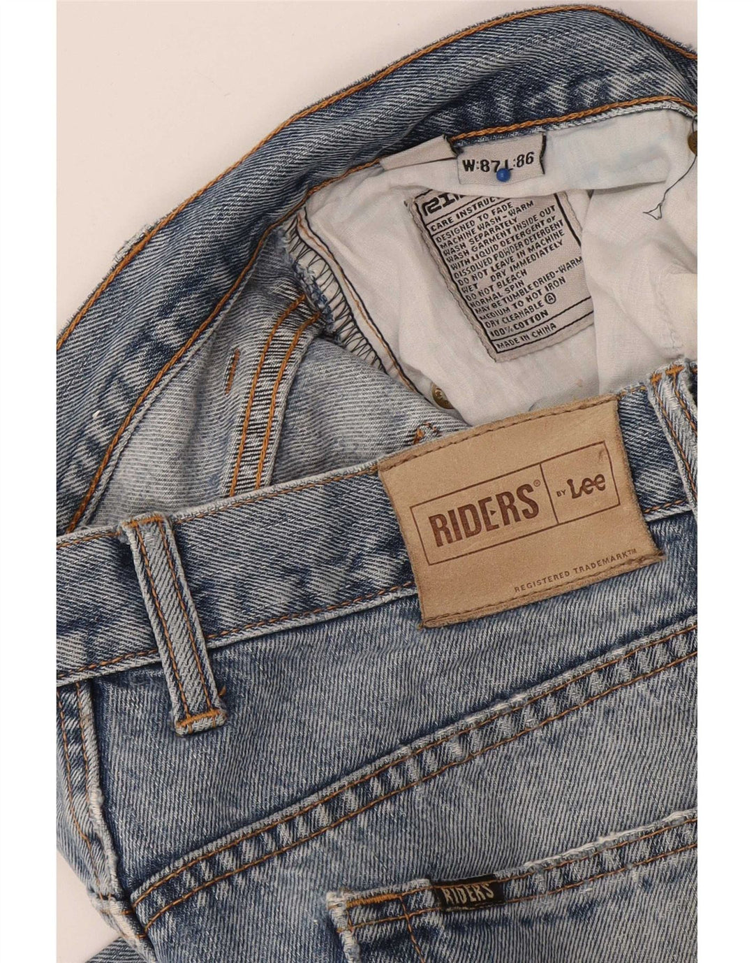 Jeans dritti invecchiati Lee Riders da uomo W34 L33 in cotone blu
