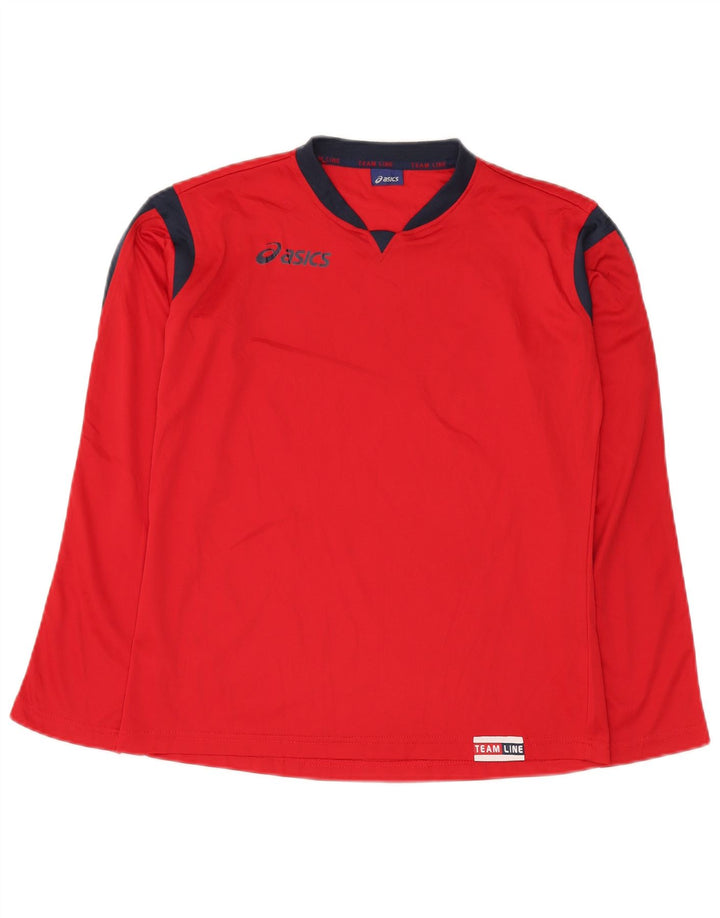 Maglia Asics Ragazzo Manica Lunga 13-14 Anni Poliestere Colourblock Rosso