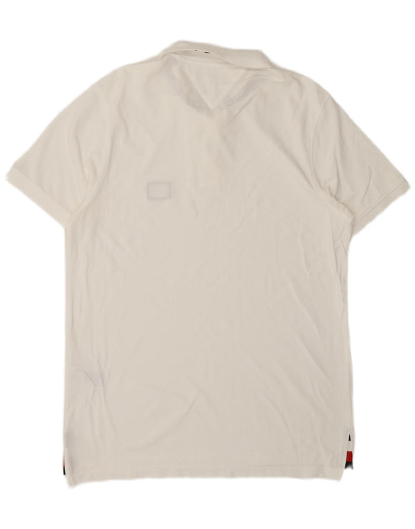 TOMMY HILFIGER Polo da uomo slim fit grande in cotone bianco