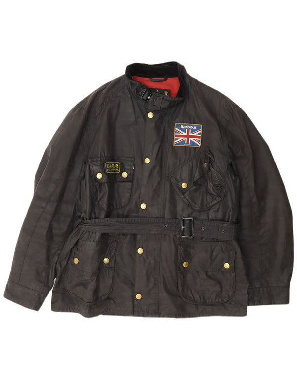 Giacca da uomo in cotone cerato Barbour UK 42 XL nera