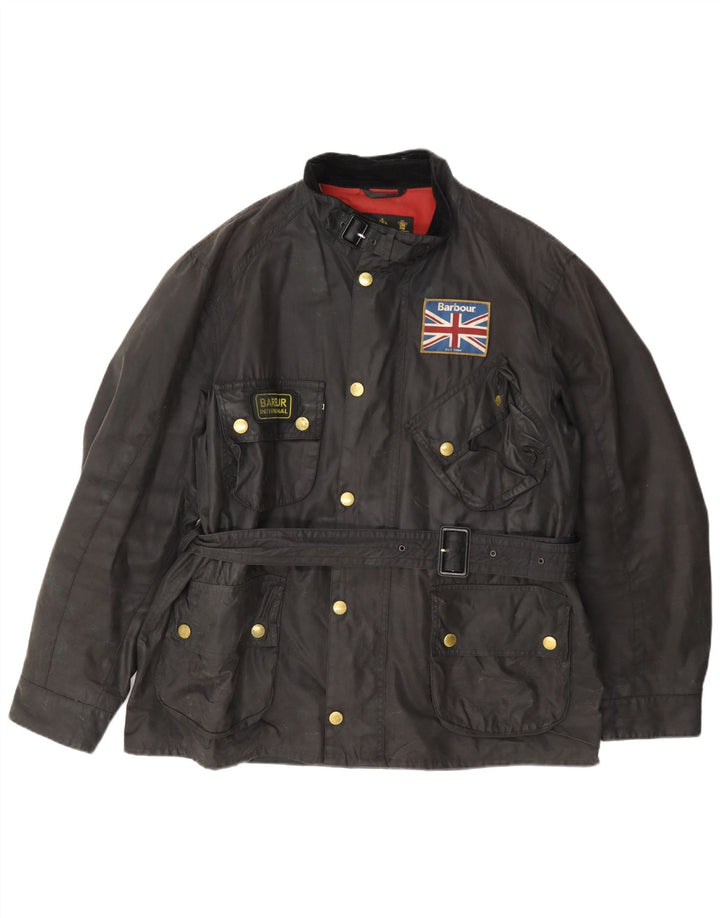 Giacca da uomo in cotone cerato Barbour UK 42 XL nera