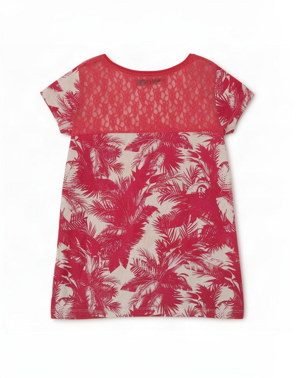 Desigual T-shirt grafica per ragazze Top 11-12 anni floreale multicolore