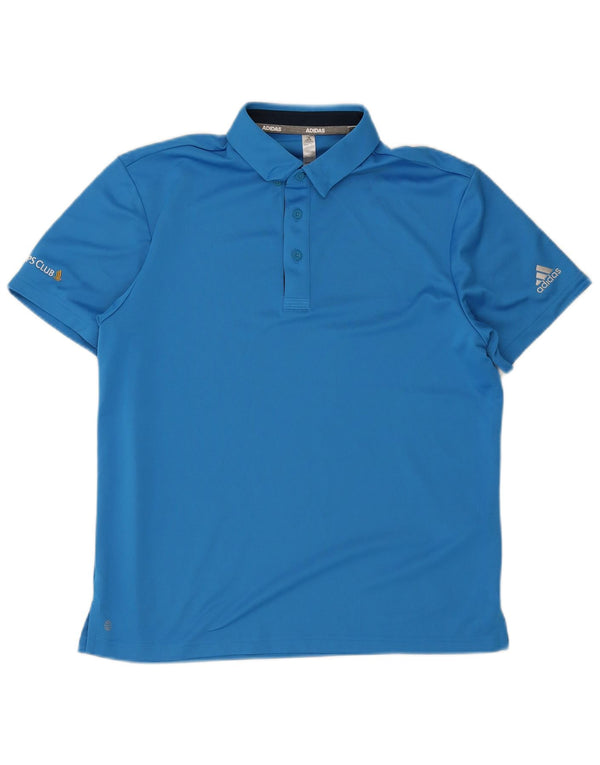 Polo Adidas da uomo grande in poliestere blu