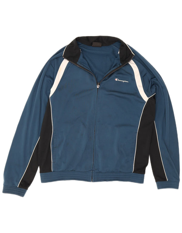 Giacca da tuta da uomo Champion, grande, in poliestere color block blu
