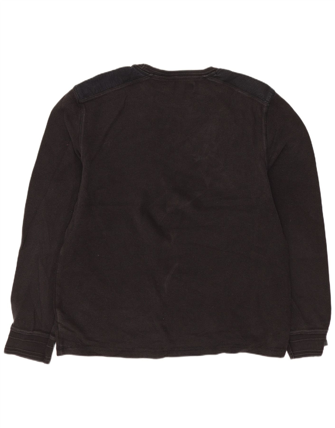 Calvin Klein Jeans Top da uomo a manica lunga grande in cotone nero