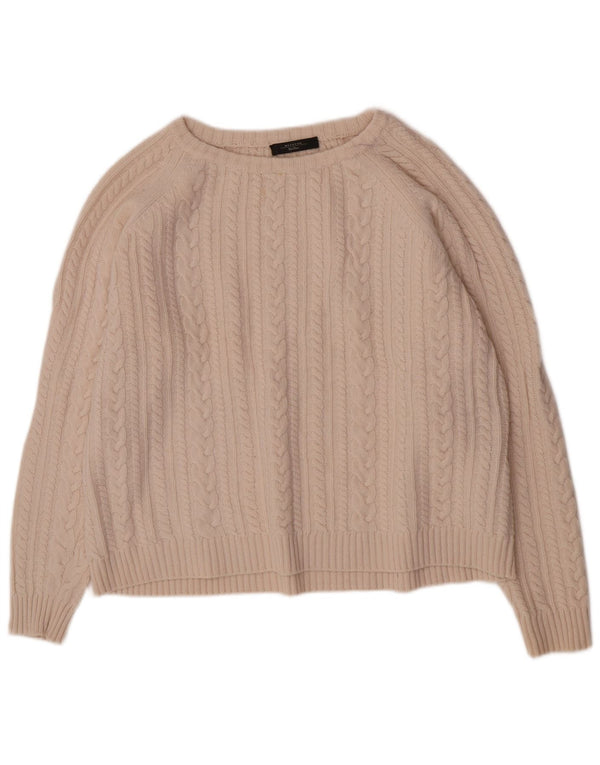 Maglione da donna Max Mara, vestibilità ampia, con scollo a barca, UK 16, grande, bianco sporco