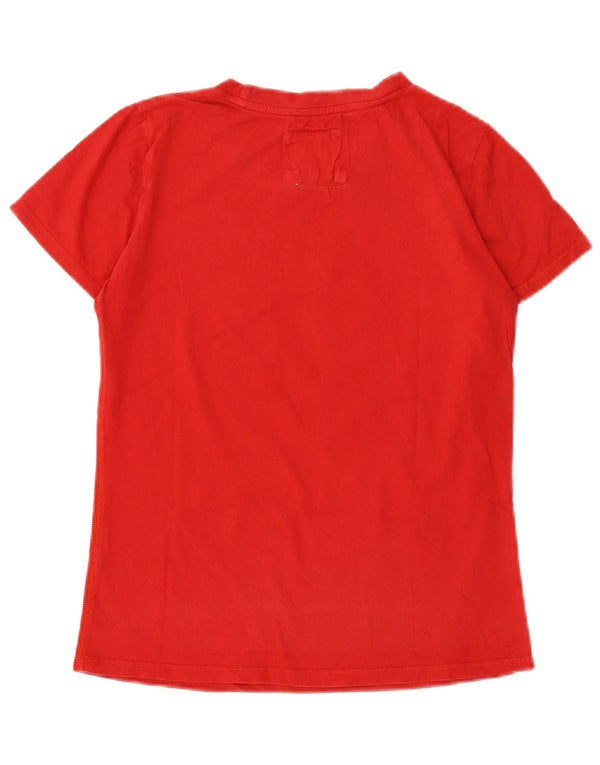 T-shirt grafica da donna Abercrombie & Fitch UK 12 rosso medio in cotone