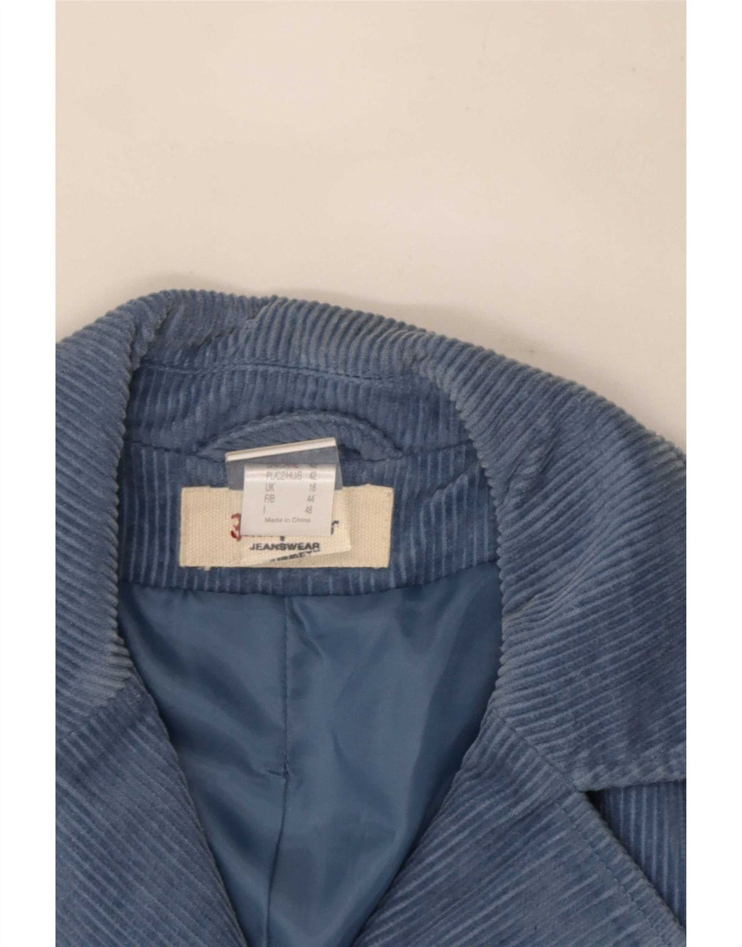 Giacca da donna in velluto a coste John Baner UK 16 grande cotone blu