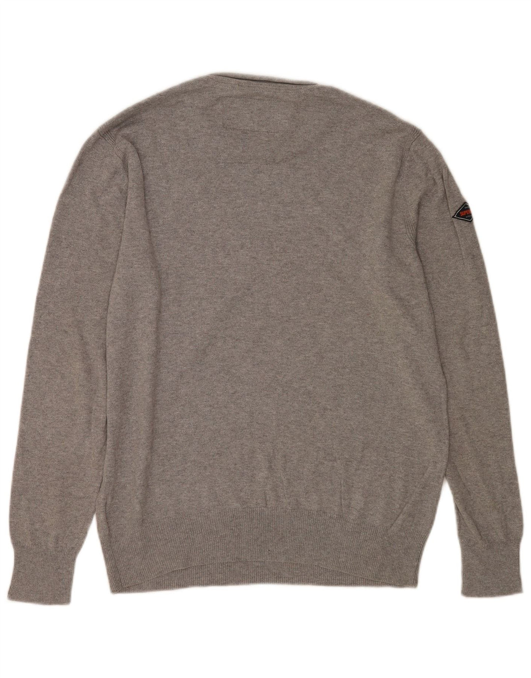 Maglione da uomo girocollo Superdry in cotone grigio grande