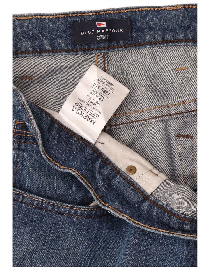 Jeans dritti da uomo Marks & Spencer Blue Harbour W40 L29 cotone blu
