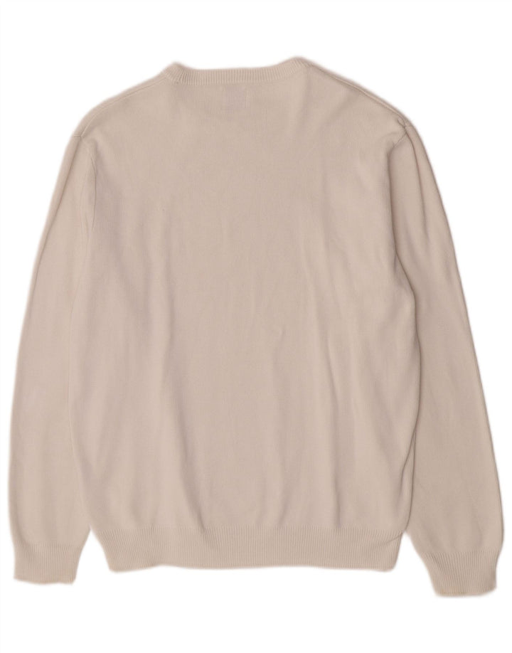 Maglione maglione girocollo da uomo Zara grande in cotone bianco