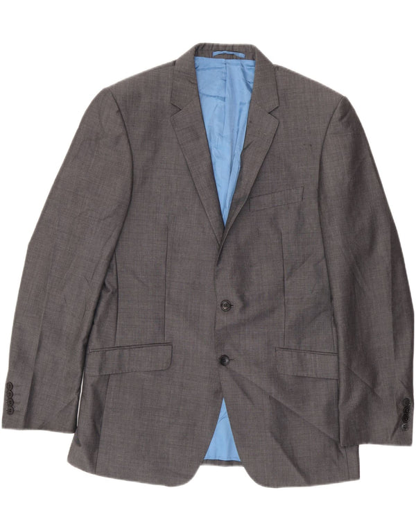 MARKS & SPENCER Giacca blazer da uomo a 2 bottoni autografa UK 40 Grigio medio