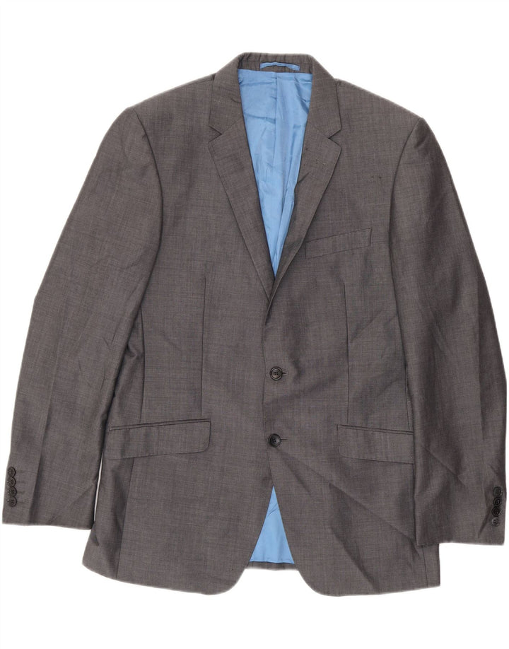 MARKS & SPENCER Giacca blazer da uomo a 2 bottoni autografa UK 40 Grigio medio