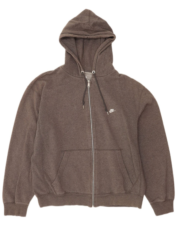 Felpa con cappuccio e zip da uomo Nike UK 45/47 XL Cotone grigio