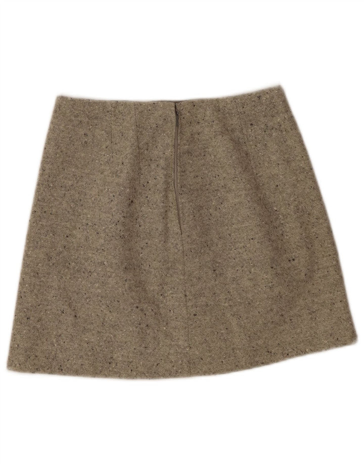 Minigonna vintage da donna W26 piccola beige chiazzata