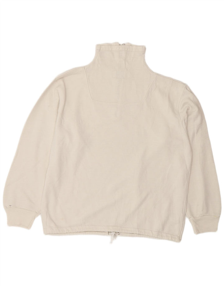Felpa con zip grafica da uomo Outsider, maglione, cotone bianco medio