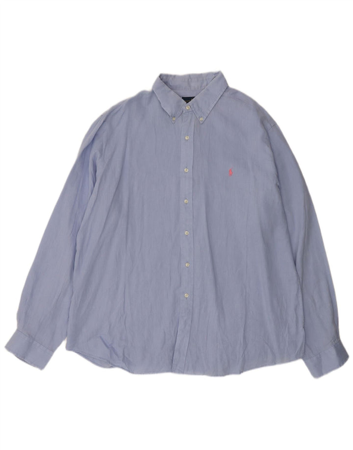RALPH LAUREN Camicia da uomo 2XL Lino blu