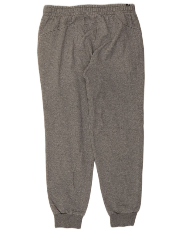 PUMA Mens Tracksuit Trousers Joggers Large Grey Flecked Cotton