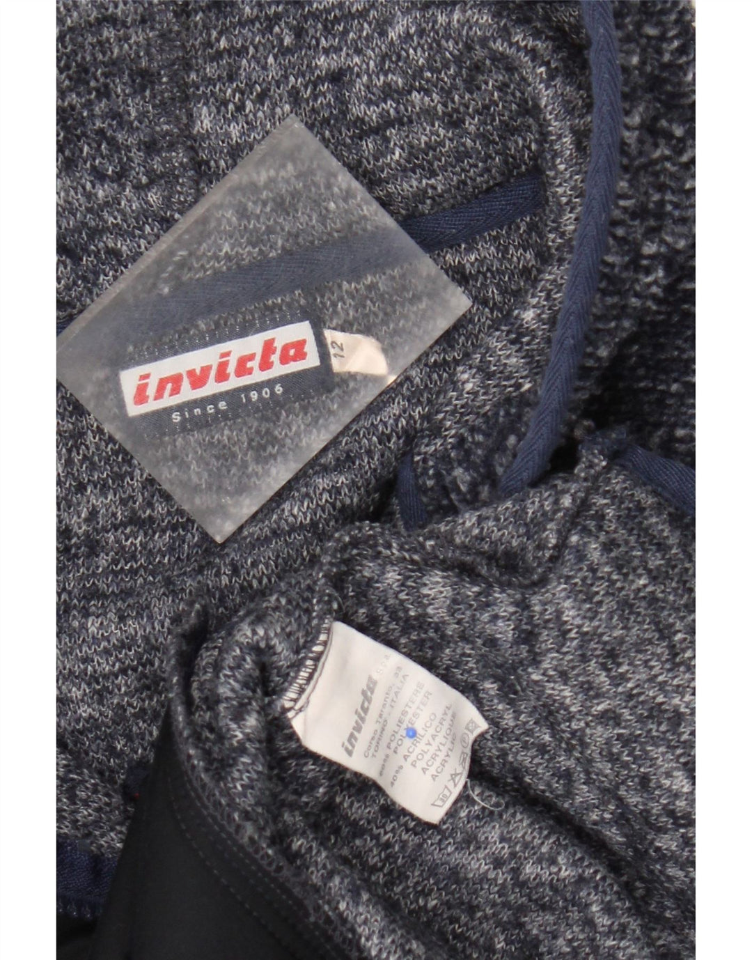 Maglione con cappuccio e zip da donna Invicta UK 12 Poliestere screziato medio blu navy