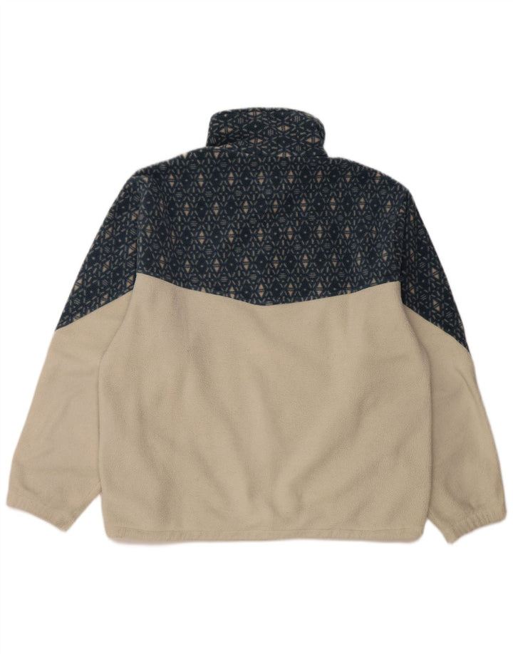 Maglione in pile da uomo con zip e collo Aesse, bianco medio, Fair Isle