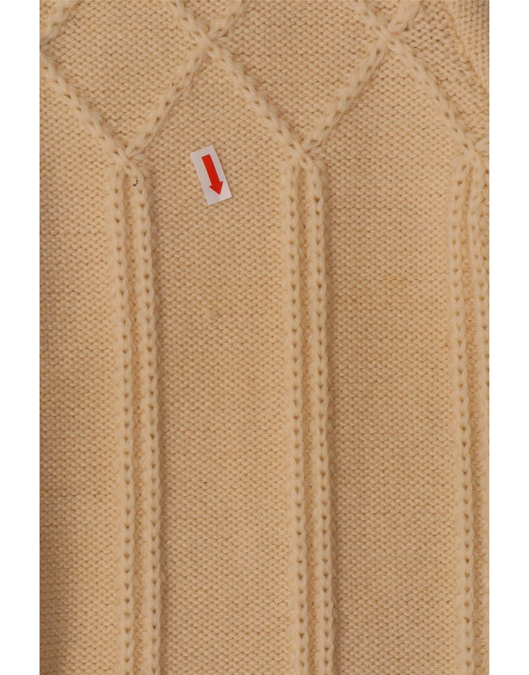 Maglione cardigan da donna vintage UK 12 lana bianco sporco medio