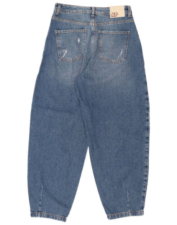 Jeans Zara da donna a vita alta effetto effetto palloncino con effetto palloncino EU 36 XS W26 L26 Blu