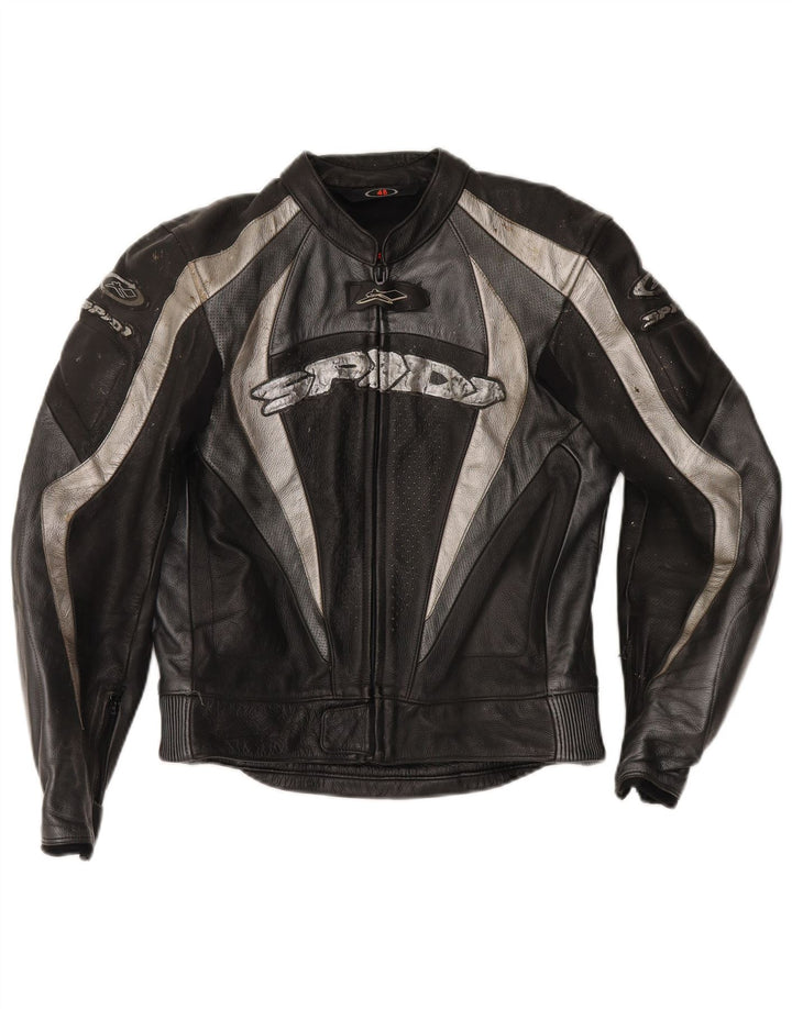 Set da 2 pezzi con grafica moto Spidi da uomo, taglia 48, media, in pelle nera