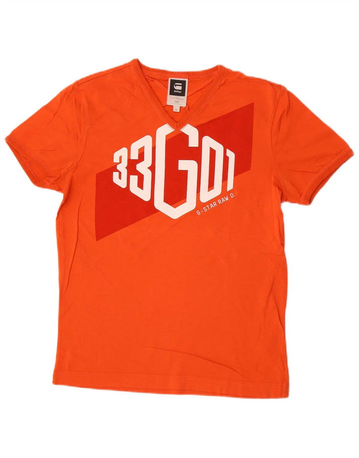 T-shirt grafica da uomo G-Star Top in cotone arancione medio