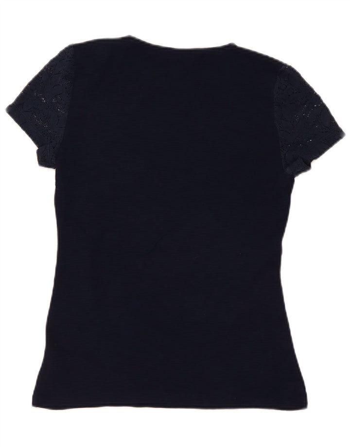 Camicetta da donna Chaps Top UK 10 piccolo cotone floreale blu navy