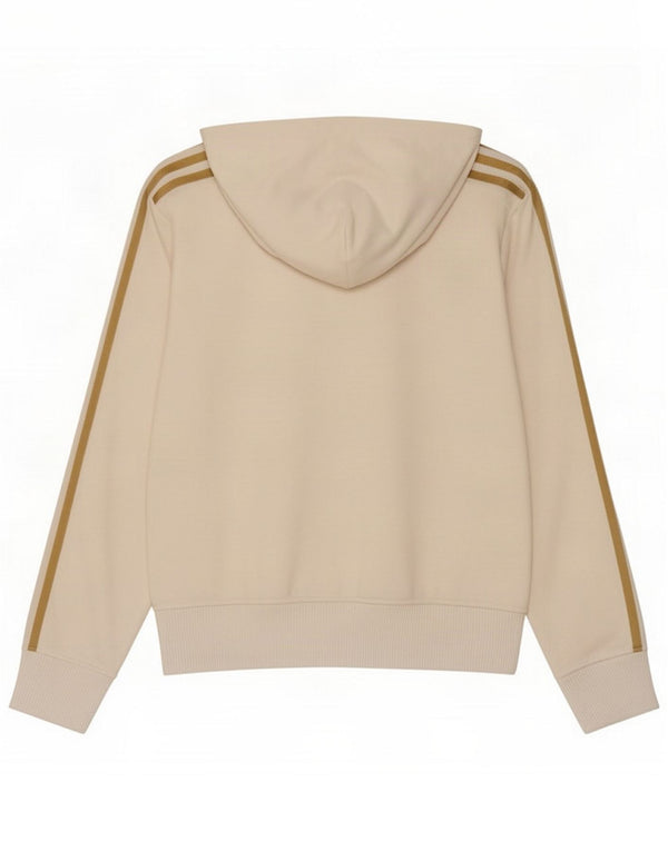 Felpa con cappuccio e zip Adidas da donna UK 14 Medium White Poliestere
