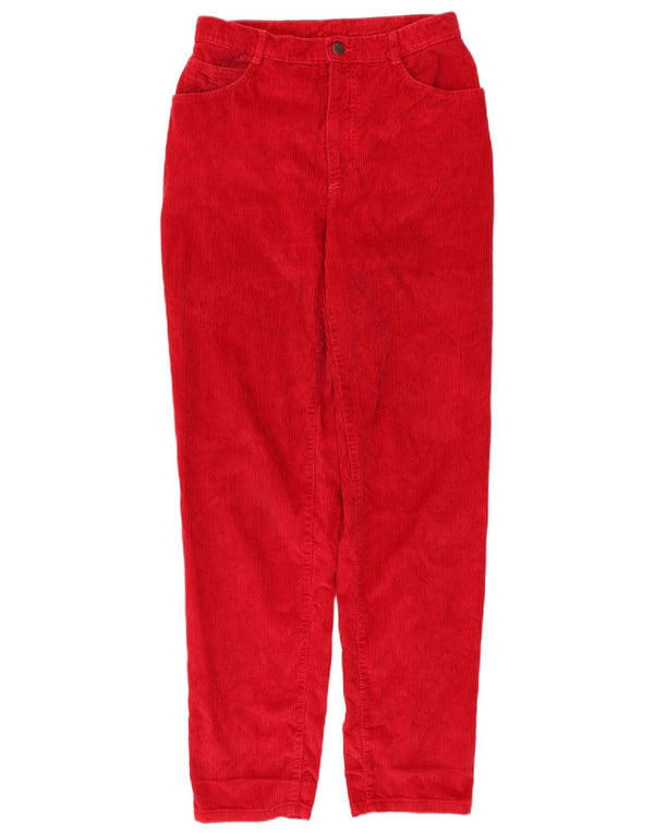 Pantaloni da donna in velluto a coste affusolati BENETTON W29 L32 cotone rosso