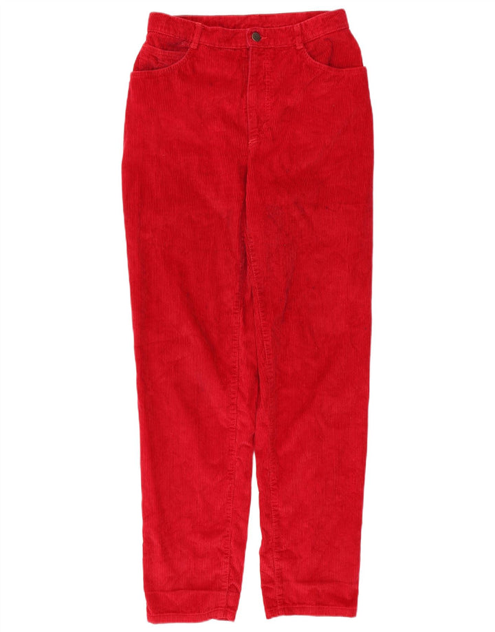 Pantaloni da donna in velluto a coste affusolati BENETTON W29 L32 cotone rosso
