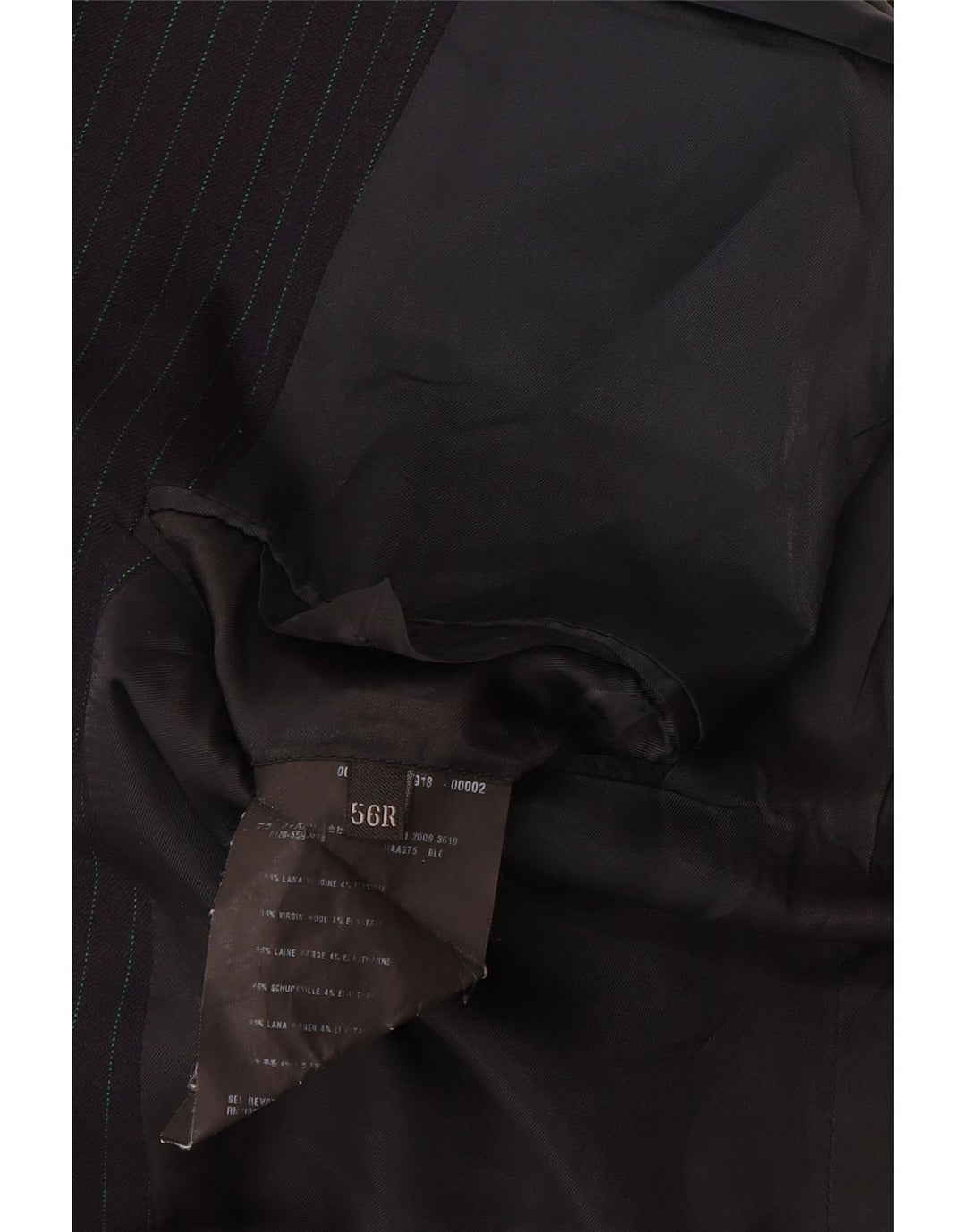 Giacca blazer da uomo a 3 bottoni Prada taglia 56 2XL lana vergine gessata nera