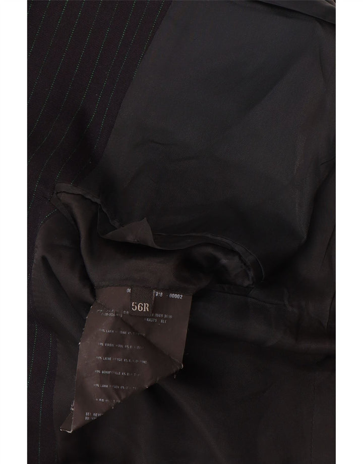 Giacca blazer da uomo a 3 bottoni Prada taglia 56 2XL lana vergine gessata nera