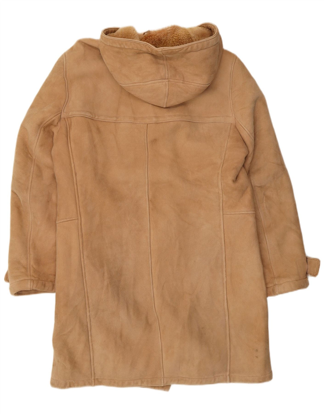 Montgomery da uomo vintage in shearling con cappuccio UK 36 piccolo beige