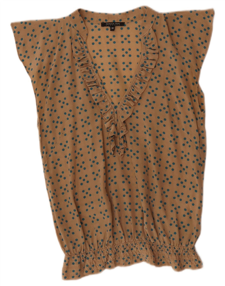 Camicetta Donna Patrizia Pepe Top IT 38 XS Beige Pois