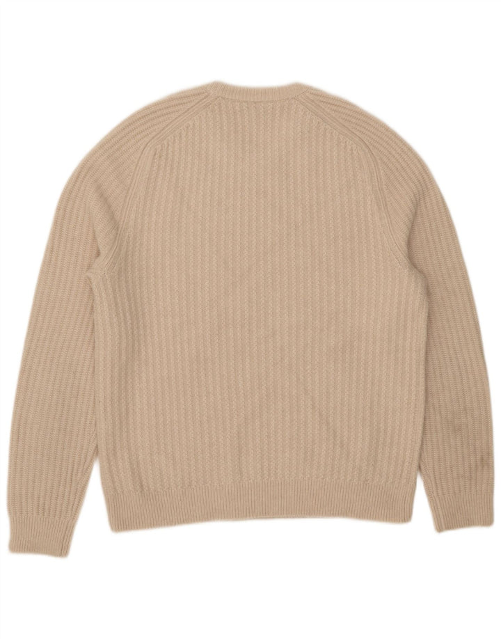 Maglione maglione girocollo da uomo Reiss XL in lana beige